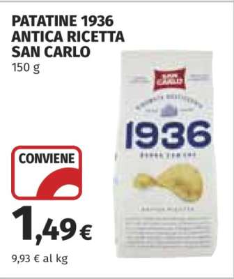 Patatine 1936 Antica Ricetta San Carlo