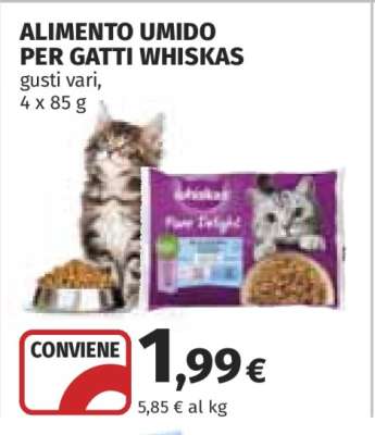 ALIMENTO UMIDO PER GATTI WHISKAS