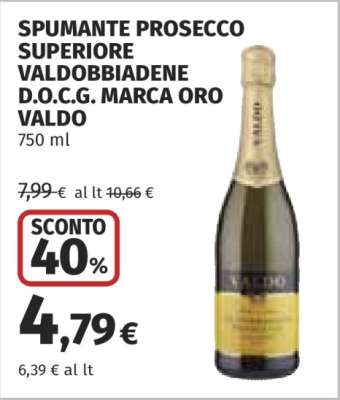 Spumante Prosecco Superiore Valdobbiadene D.O.C.G. Marca Oro Valdo