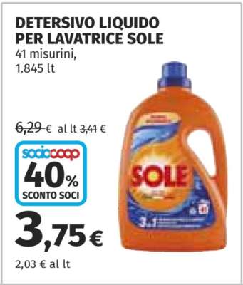 Detersivo Liquido per Lavatrice Sole