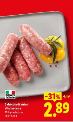 Salsiccia di suino alla toscana