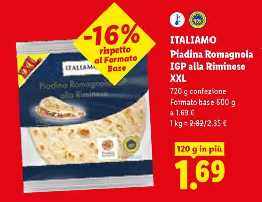 Italiamo Piadina Romagnola IGP alla Riminese XXL