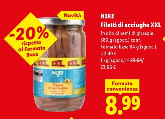 NIXE Filetti di acciughe XXL