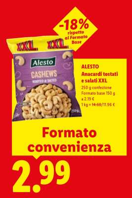 Alesto Anacardi tostati e salati XXL