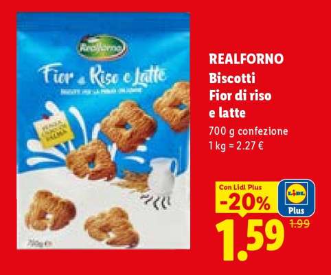 Realforno Biscotti fior di riso e latte