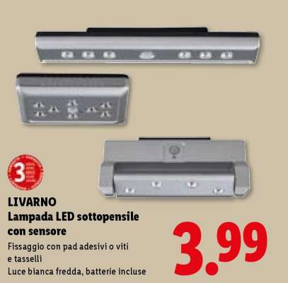 LIVARNO Lampada LED sottopensile con sensore