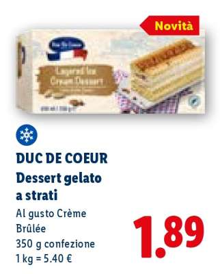 DUC DE COEUR Dessert gelato a strati