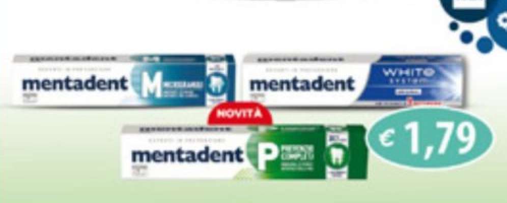 Mentadent zubní pasty
