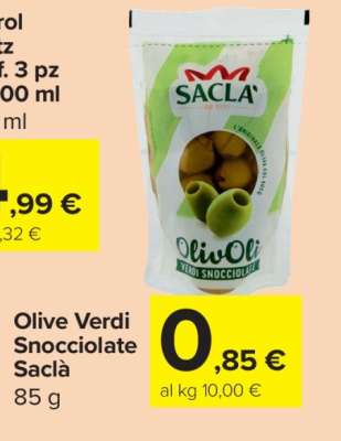 Olive Verdi Snocciolate Saclà