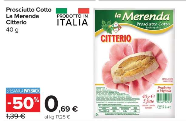 Prosciutto Cotto La Merenda Citterio