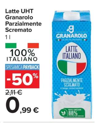 Latte UHT Granarolo parzialmente scremato