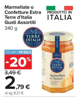 Marmellate o Confetture Extra Terre d’Italia Gusti Assortiti