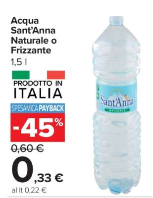 Acqua Sant'Anna Naturale o Frizzante