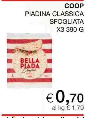 COOP PIADINA CLASSICA SFOGLIATA X3 390 G