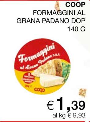 COOP FORMAGGINI AL GRANA PADANO DOP