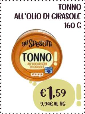 TONNO ALL'OLIO DI GIRASOLE 160 G