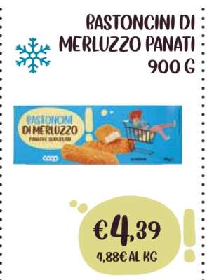 Bastoncini di merluzzo panati 900 g