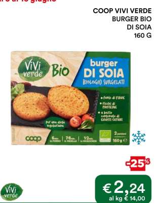 COOP VIVI VERDE BURGER BIO DI SOIA 160 G
