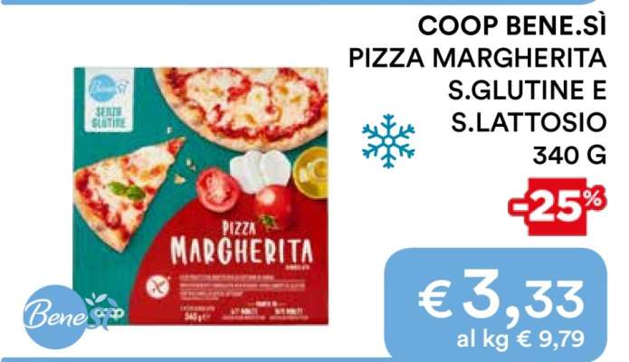 COOP BENE.SÌ PIZZA MARGHERITA S.GLUTINE E S.LATTOSIO