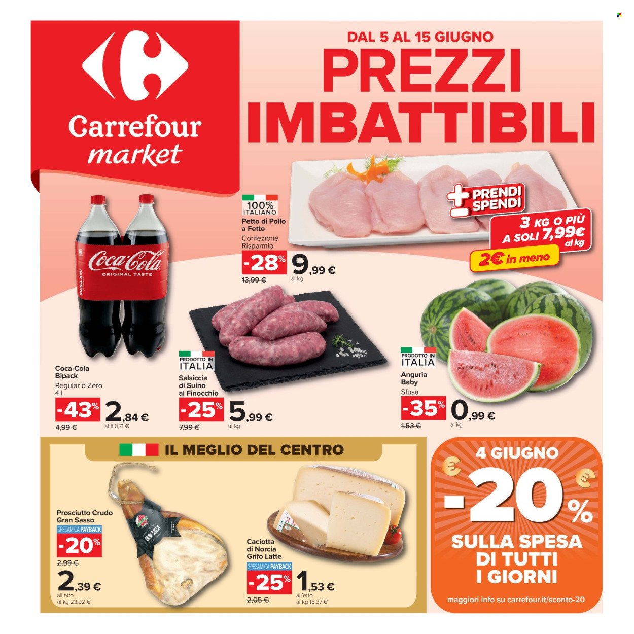 Volantino Carrefour - 5/6/2026 - 15/6/2026. Pagina 1