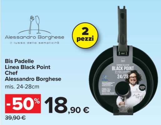 Bis Padelle linea Black Point Chef Alessandro Borghese