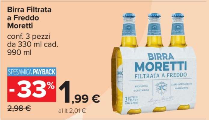 Birra Filtrata a Freddo Moretti