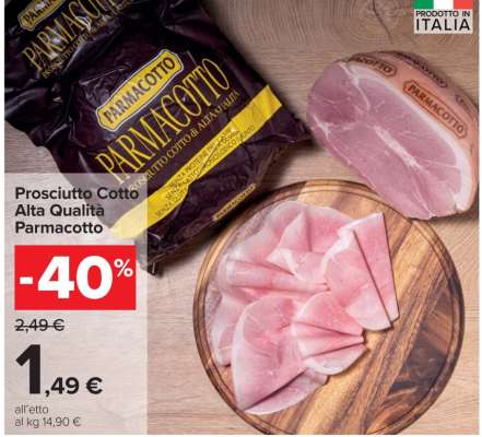 Prosciutto cotto alta qualità PARMACOTTO
