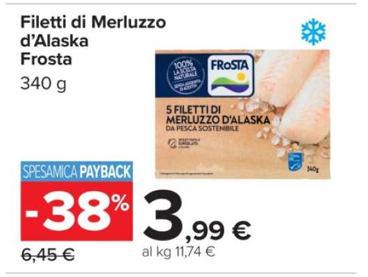 FILETTI DI MERLUZZO D'ALASKA FROSTA