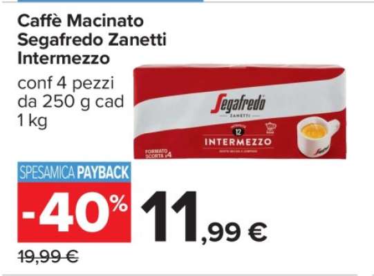 Caffè Macinato Segafredo Zanetti Intermezzo