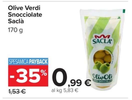 Olive Verdi Snocciolate Saclà