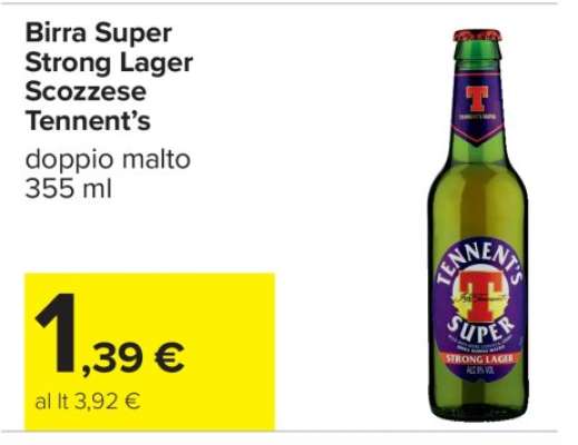Birra Super Strong Lager Scozzese Tennent’s