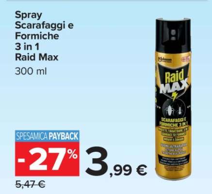 Spray Scarafaggi e Formiche 3 in 1 Raid Max