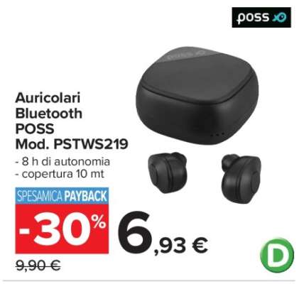 Auricolari Bluetooth POSS Mod. PSTWS219