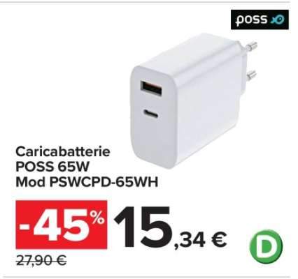 Caricabatterie POSS 65W