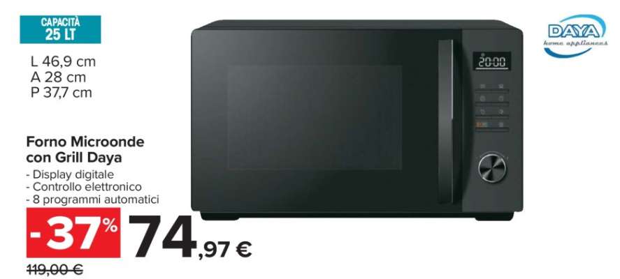 Forno Microonde con Grill Daya
