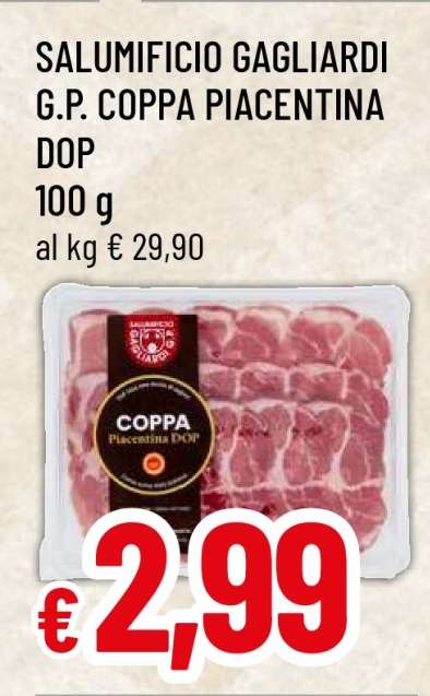 SALUMIFICIO GAGLIARDI G.P. COPPA PIACENTINA DOP