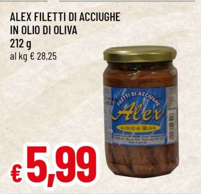 ALEX FILETTI DI ACCIUGHE IN OLIO DI OLIVA