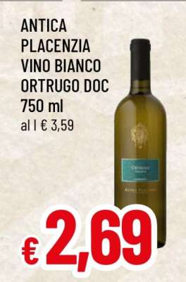 ANTICA PLACENZIA VINO BIANCO ORTRUGO DOC 750 ml