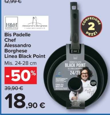 Bis Padelle Chef Alessandro Borghese Linea Black Point
