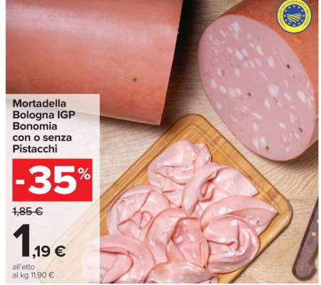 Mortadella Bologna IGP Bonomia con o senza Pistacchi