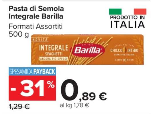 PASTA DI SEMOLA INTEGRALE BARILLA