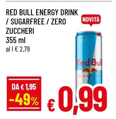 RED BULL ENERGY DRINK / SUGARFREE / ZERO ZUCCHERI