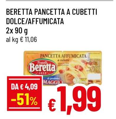 Beretta Pancetta a Cubetti Dolce/Affumicata