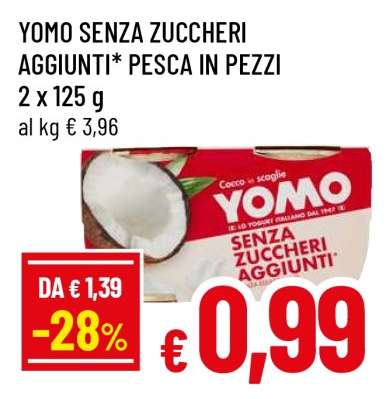 YOMO SENZA ZUCCHERI AGGIUNTI* PESCA IN PEZZI