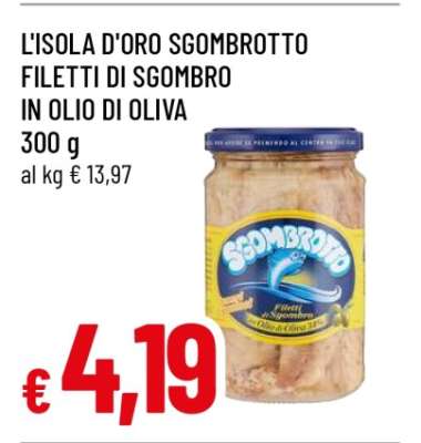 L'ISOLA D'ORO SGOMBROTTO FILETTI DI SGOMBRO IN OLIO DI OLIVA
