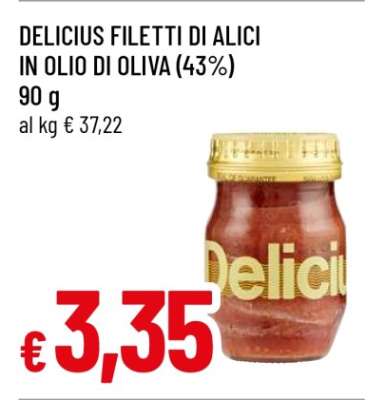 DELICIUS FILETTI DI ALICI IN OLIO DI OLIVA (43%)