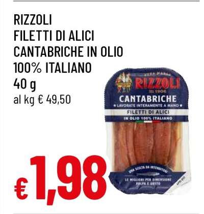 RIZZOLI FILETTI DI ALICI CANTABRICHE IN OLIO