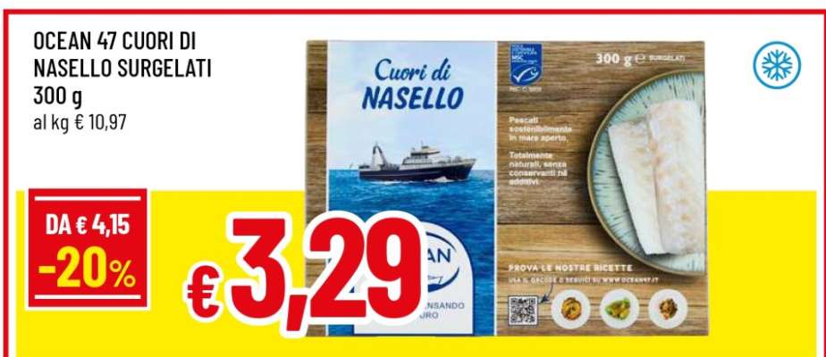 OCEAN 47 CUORI DI NASELLO SURGELATI