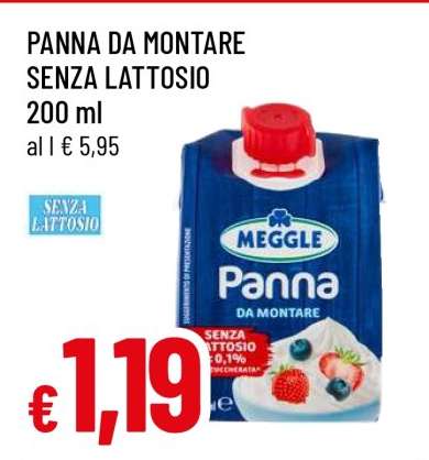 MEGGLE PANNA DA MONTARE SENZA LATTOSIO