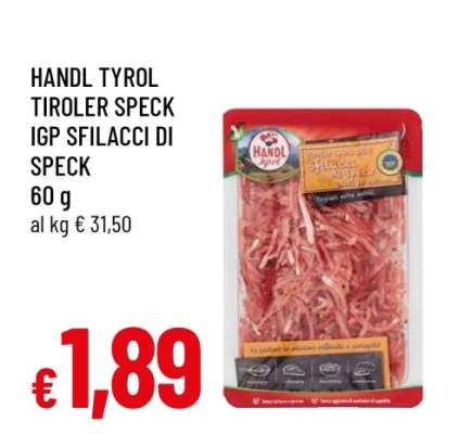 HANDL TYROL TIROLER SPECK IGP SFILACCI DI SPECK